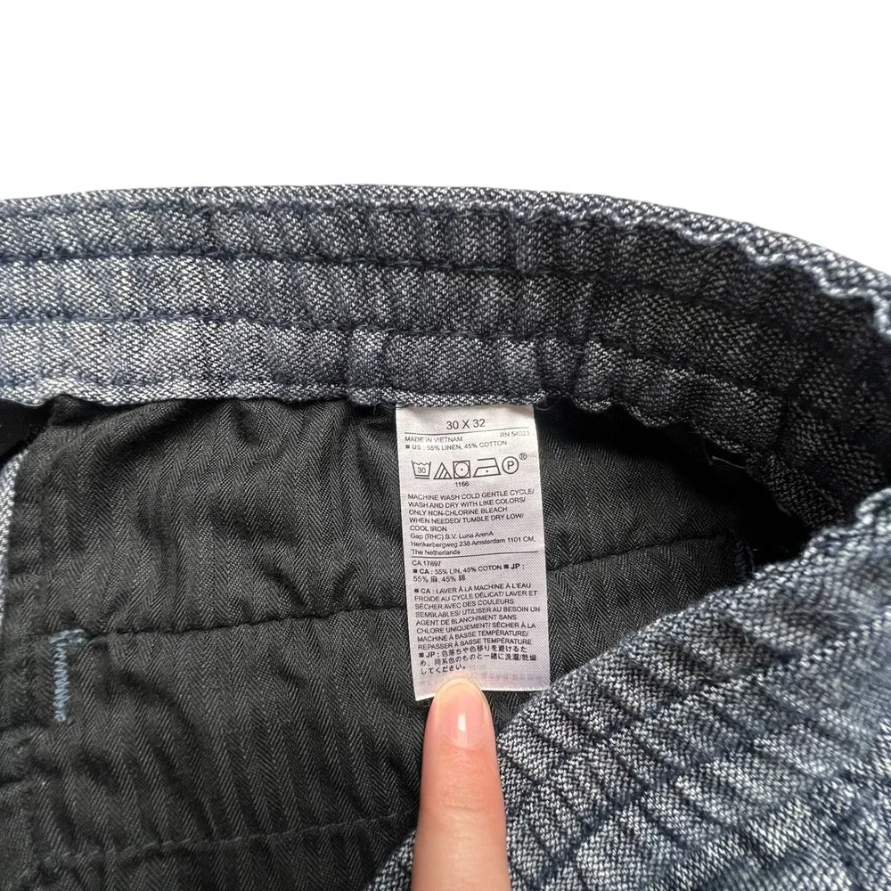 Banana Republic Mason Athletic Tapered Linen Cotton Pants Blue 30x32